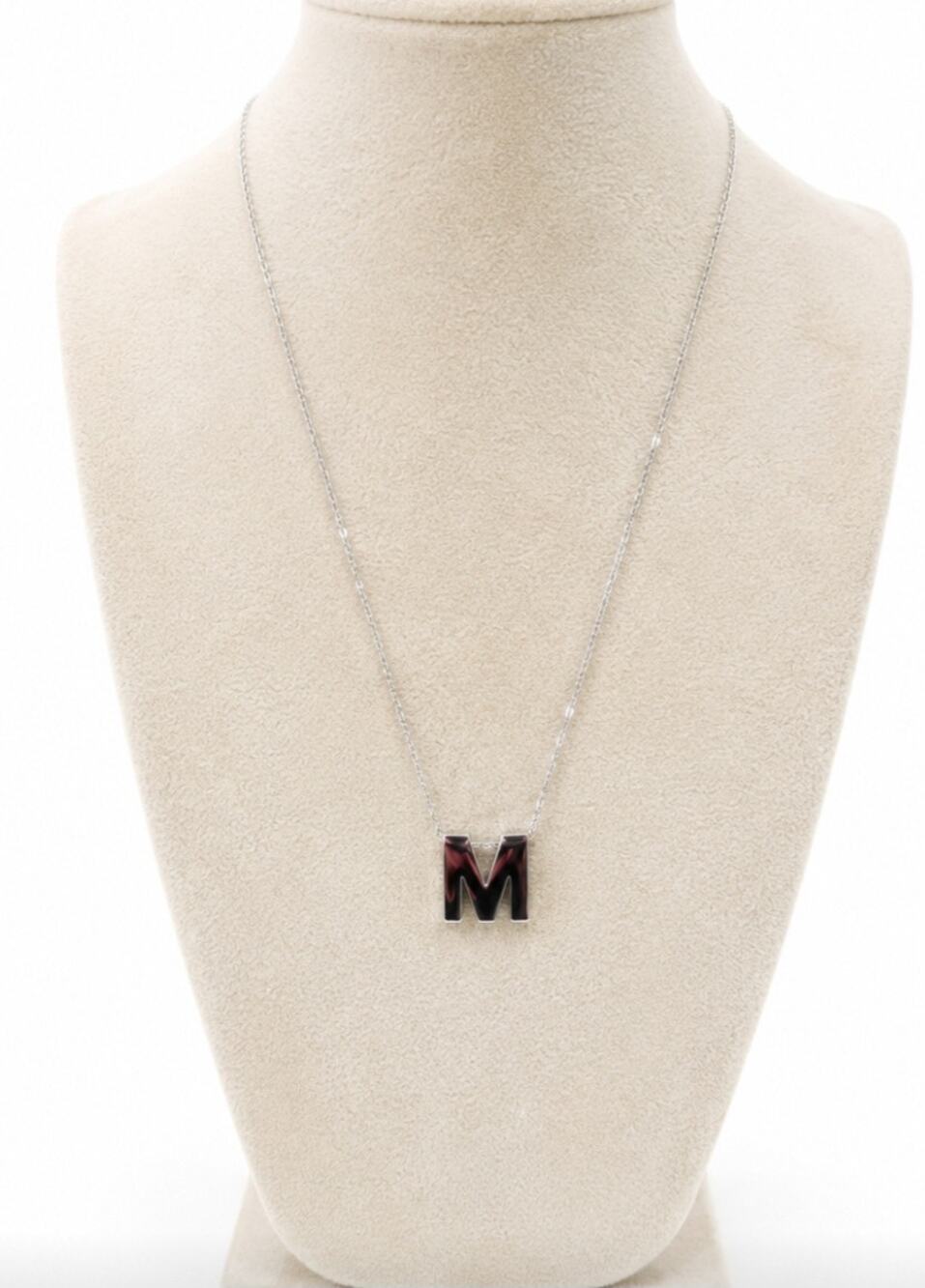 Stainless Steel Silver Initial M Necklace New